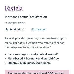 Bonafide Ristela hormone free natural supplement 1 month supply